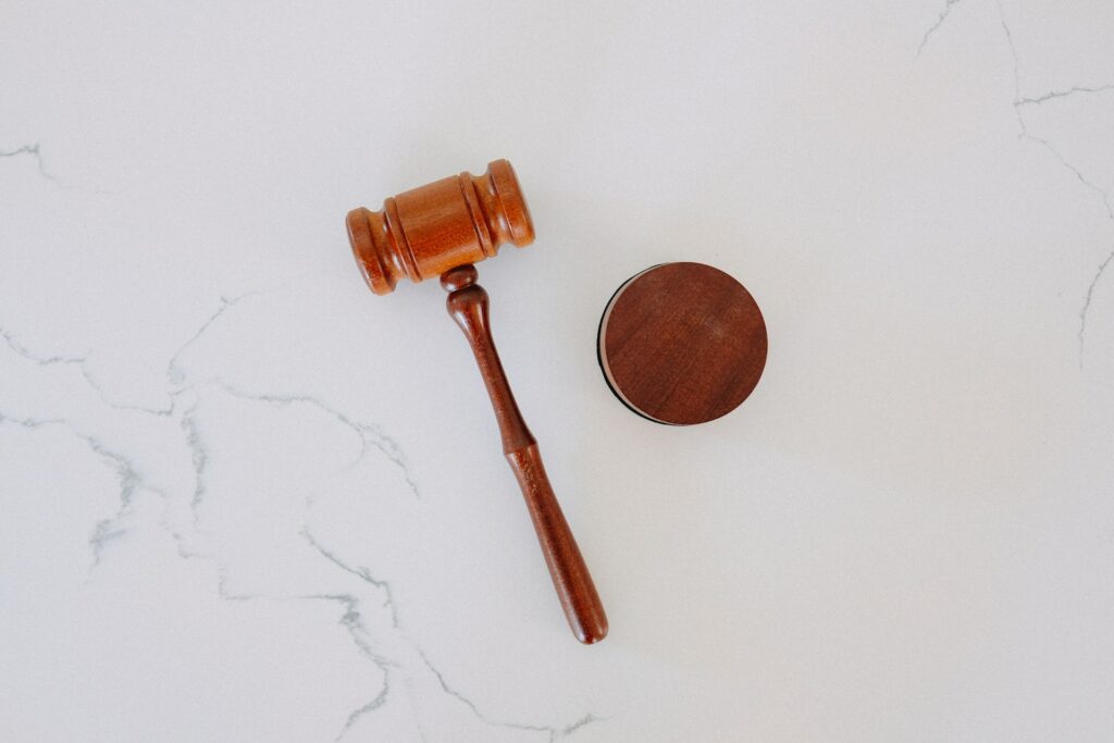 Image of a gavel on a white background